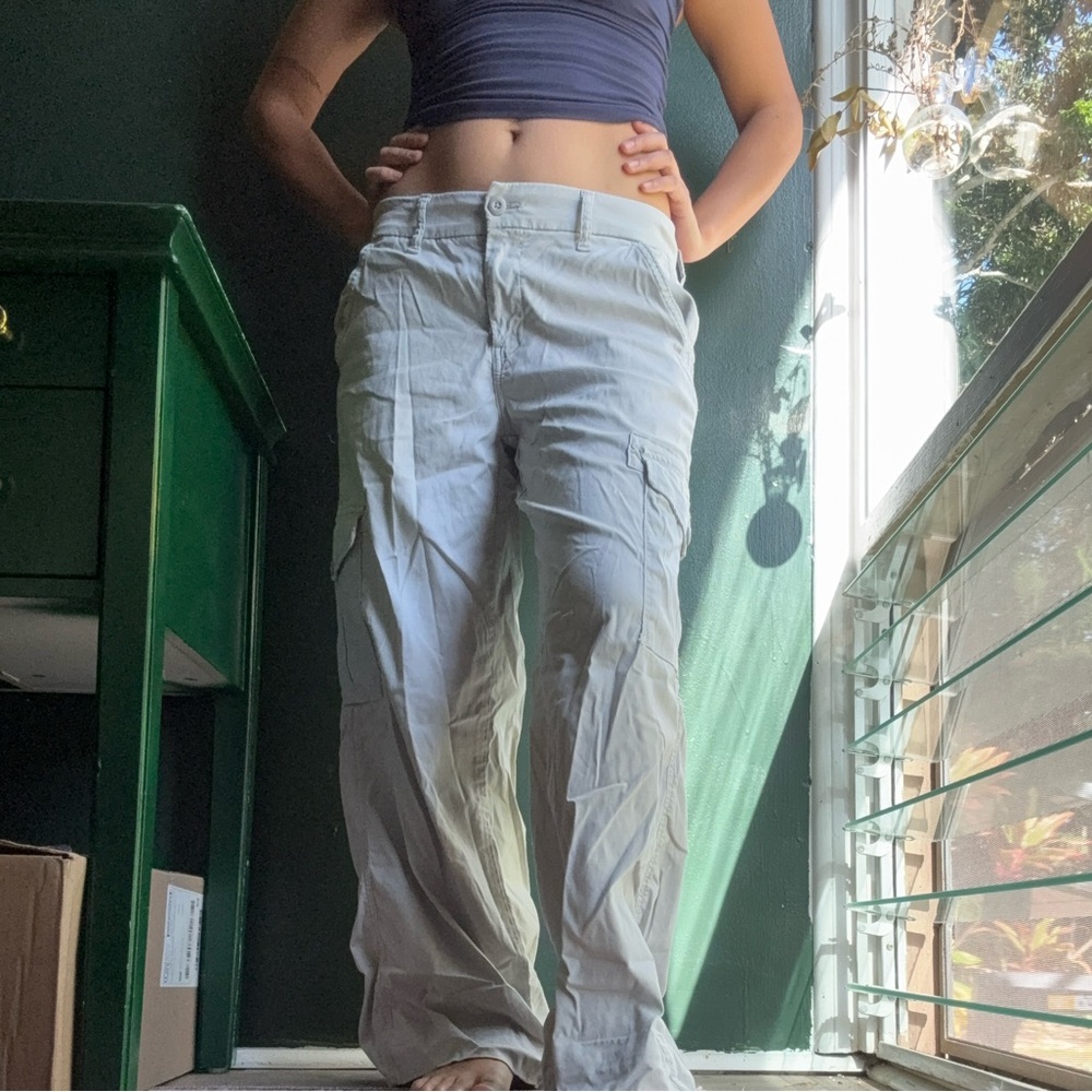 American Eagle Outfitters Light Gray Cargo Pants
